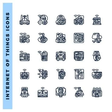 25 Internet of Things Lineal icon pack. vector illustration. 스톡 일러스트