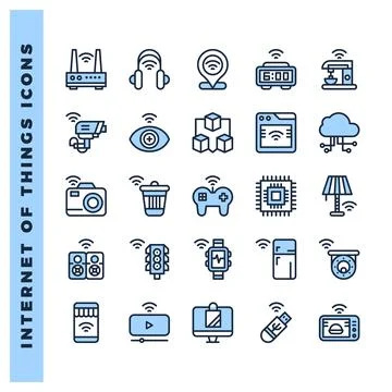25 Internet of Things Two Color icon pack. vector illustration. 스톡 일러스트