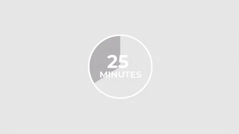 25 Minute Circular Countdown Timer Animation in 4K Stock Footage 336240510