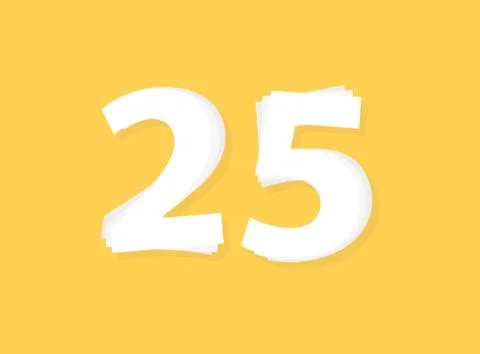 25 Number vector, modern layers design font. Eps10 illustration Stock Illustration