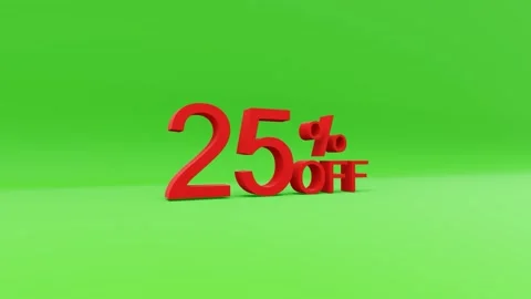 25 percent off 3D rendering Stock Footage 153359386