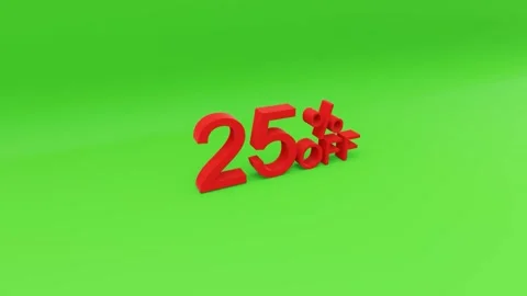 25 percent off 3D rendering Video stock 153359389