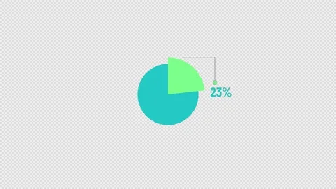 25 Percent Circular Pie Chart Indicator Animation Stock Footage 343540369