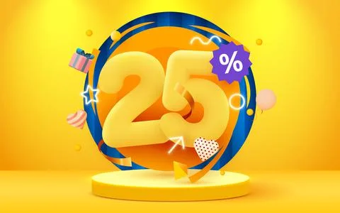 25 percent Off. Discount creative composition. Sale symbol with decorative Stock Illustration