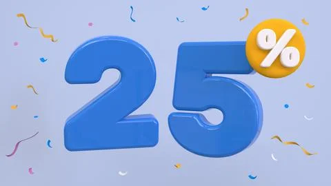 25 percent Off. Discount creative composition. 25% symbol with decorative o.. Stock Illustration