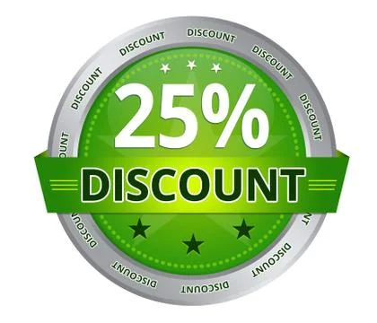 25 percent discount Stock Illustration