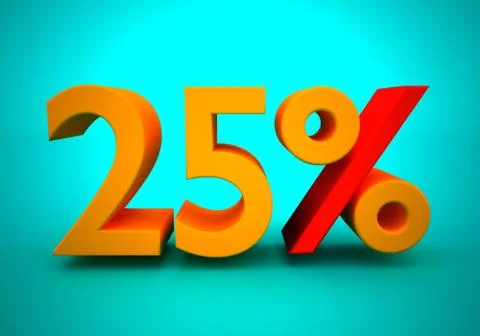 25 percent Ilustração Stock