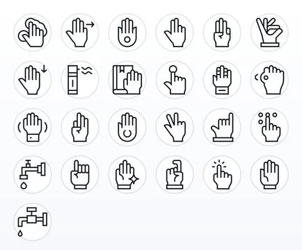 25 Pixel Aligned Regular Line Vector Icons from Tap Collection Stock Illustration