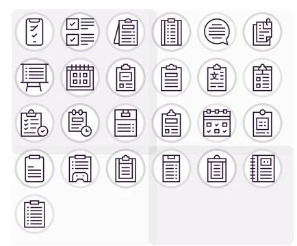25 Pixel Optimized 256x256 Vector Icons for ToDo in elegant Regular Line desi Stockillustratie