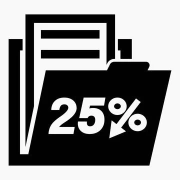 25% reduction in the value of securities. Drop in stock prices. Stock Illustration