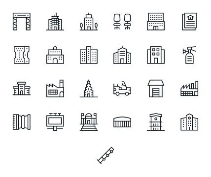 25 Regular Line Display Perfect Vectors for Commercial Theme Stock Illustration