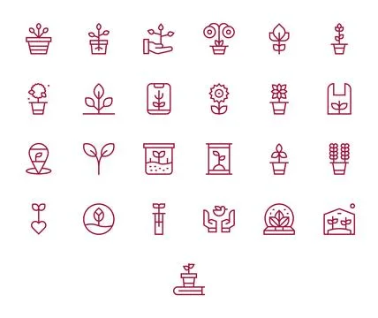25 Regular Line Grid Fitted Designs for Nurture High Resolution Vector Icons Ilustración de archivo