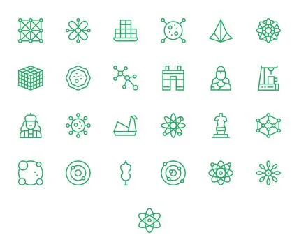 25 Regular Line Grid Fitted Designs for Model 64x64 Vector Icons Stock Illustration
