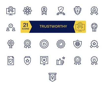 25 Regular Line Grid Fitted Vector Icons tailored for Trustworthy Retina Re.. Stock Illustration