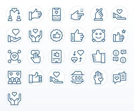 25 Regular Line Pixel Aligned Vector Icons crafted for Like High Resolution.. Stock Illustration
