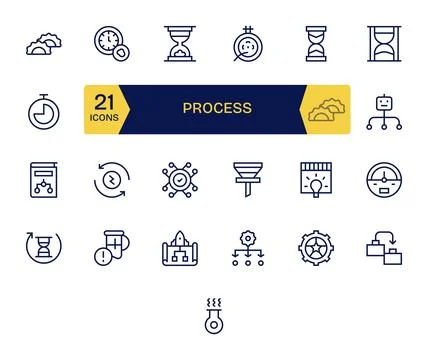 25 Regular Line Pixel Aligned Vectors for Process Theme Stockillustratie