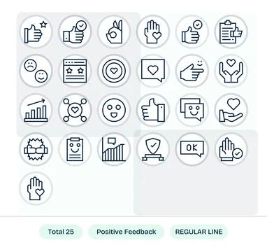 25 Regular Line Pixel Optimized Designs for Positive Feedback High Resoluti.. Stock Illustration