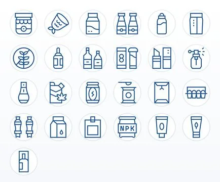 25 Regular Line PIXEL Perfect Vector Icons crafted for Packaging Design 128.. Illustrazione stock