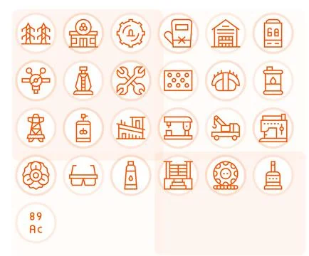 25 Regular Line PIXEL Perfect Vector Icons tailored for Industrial High Res.. Stock Illustration