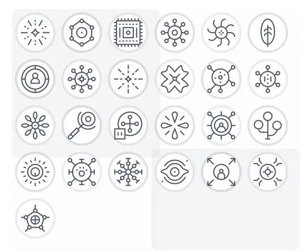 25 Regular Line PIXEL Perfect Vector Icons tailored for Central 256x256 int.. Stock Illustration