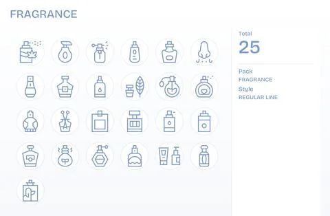 25 Regular Line PIXEL Perfect Vector Icons tailored for Fragrance Retina Re.. Stock Illustration