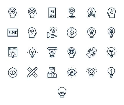 25 Regular Line Vector Icons from Concept in 128x128 Detail Enhanced Quality イラスト素材