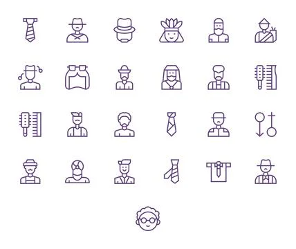 25 Regular Line Vector Icons for Man in crisp High Resolution Editable reso.. Stock-Illustration