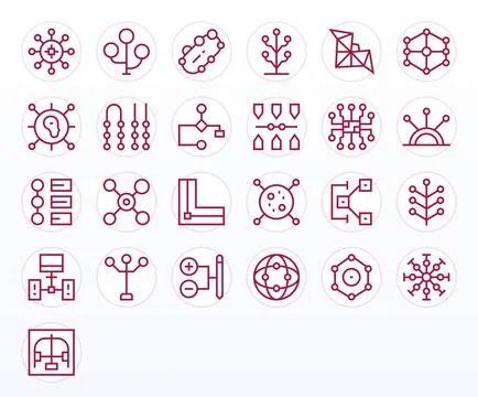 25 Regular Line Vector Icons for Node in crisp High Resolution PIXEL Perfec.. Illustrazione stock