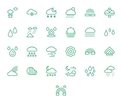 25 Regular Line Vector Icons designed for Atmosphere in High Resolution Edi.. Stock Illustration