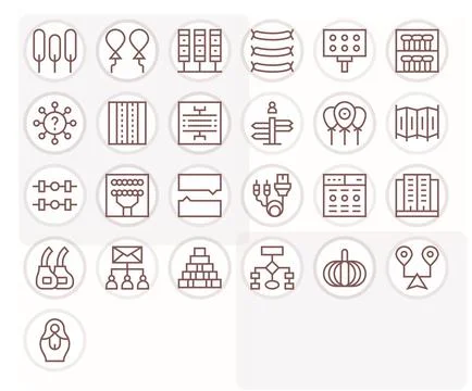 25 Regular Line Vector Icons designed for Multiple in Retina Ready Detail E.. 스톡 일러스트