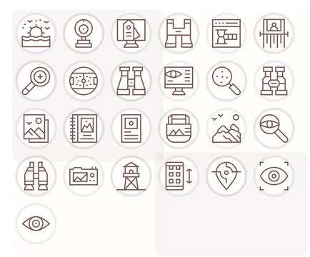 25 Regular Line Vector Icons from View in Retina Ready Display Perfect Qualit Stock Illustration
