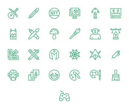 25 Regular Line Vector Icons for Digital Art in crisp High Resolution Edita.. Stock Illustration