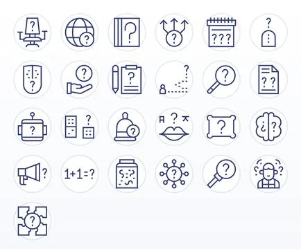 25 Regular Line Vector Icons designed for Unknown in 128x128 Detail Enhance.. Stock Illustration