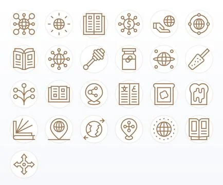 25 Regular Line Vector Icons designed for Spread in High Resolution Grid Fi.. 스톡 일러스트