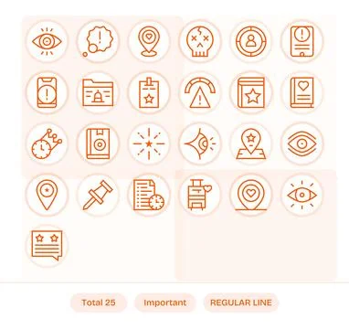 25 Regular Line Vector Icons from Important in Retina Ready Pixel Optimized.. 스톡 일러스트