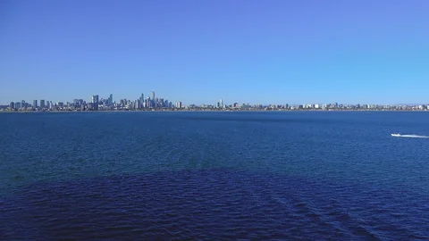 25 Sailing away from Melbourne Harbor Stock Footage 87877461