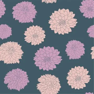 25 Seamless repeating pattern of pale pink and beige flowers Stock Illustration