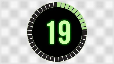 25 second alpha channel Countdown timer with transparent background Stock Footage 138721099