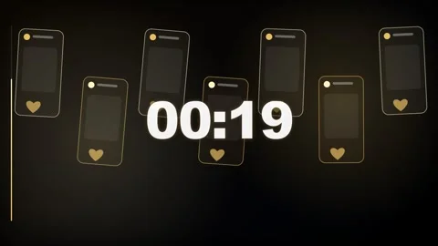 25-Second Black and Gold Smartphone Countdown Timer 库存影片 340465464