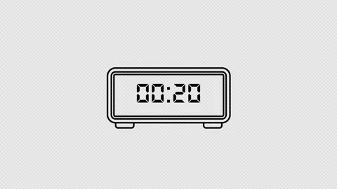 25 Second Digital Countdown Timer Animation 4K with Transparent Background Stock Footage 337003766