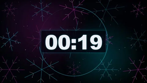 25-Second Glitch Storm Countdown Timer Stock Footage 340465537