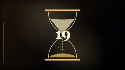 25-Second Golden Hourglass Countdown Timer Видео 340465555
