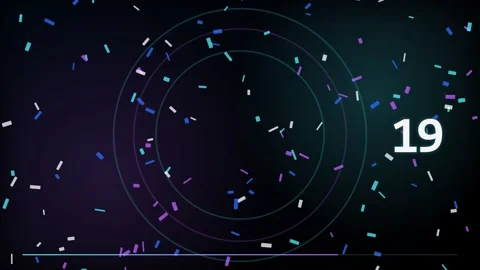 25-Second Neon Confetti Countdown Timer Vídeos de archivo 340465445