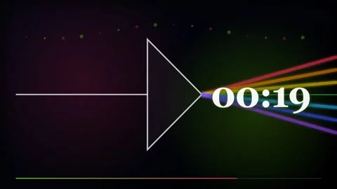 25-Second Prism Rainbow Countdown Timer Stock Footage 340465491