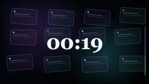 25-Second Retro Grid Countdown Timer 库存影片 340465529