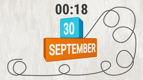 25 Seconds to October 1st - Countdown Number 25 with Timer 25 to 0 Stock Footage 342892229