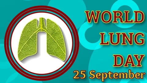 25 September world lung day illustration clip Stock Footage 243188716