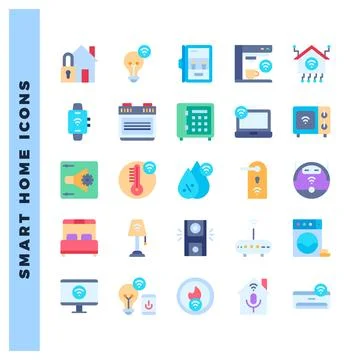 25 Smart Homes Flat icon pack. vector illustration. Stock Illustration