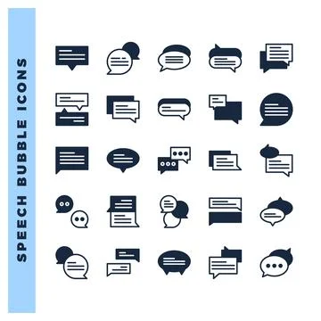 25 Speech Bubble Lineal Fill icon pack. vector illustration. Illustrazione stock