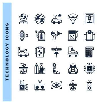 25 Technology of the Future Lineal Fill icon pack. vector illustration. 스톡 일러스트